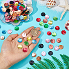 Natural Akoya Shell Dyed Disc Charms SHEL-WH0005-05D-3