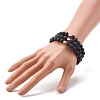 Natural Lava Rock Stretch Bracelets Sets BJEW-JB06700-3