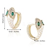 Cubic Zirconia Snake Hoop Earrings with Enamel EJEW-SZ0001-87E-7