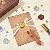 Brass Wax Seal Stamp with Wood Handle AJEW-WH0412-0268-5