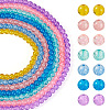  7 Strands 7 Colors Baking Painted Transparent Crackle Glass Bead Strands DGLA-TA0001-02-1