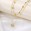 Alloy Heart Pendant Double-Layer Necklaces for Women FS-WG8D9FE-01-5