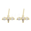 Brass Micro Pave Clear Cubic Zirconia Studs Earring EJEW-S217-G24-1