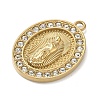 304 Stainless Steel & Rhinestone Pendants STAS-G371-09E-01G-2