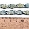 Full Plated Frosted Electroplate Glass Fish Beads Strands EGLA-M001-B01-4