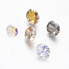 Electroplated Cubic Zirconia Pointed Back Cabochons ZIRC-I024-8x10-03-1