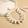Resin Teardrop Beaded Necklaces for Women FS-WGB04AC-01-1