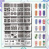 Stainless Steel DIY Nail Art Templates MRMJ-WH0098-002-3