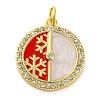 Christmas Series Brass Micro Pave Cubic Zirconia Pendants KK-S401-03G-B-1