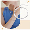 1Pc Stainless Steel Paperclip Chain Bracelets for Women BJEW-LP0002-24P-1