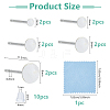5 Pairs 5 Styles 925 Sterling Silver Flat Round Pad Stud Earring Findings STER-DC0001-92-2
