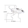 Anti-Tarnish Adjustable Rhodium Plated 925 Silver Ring Adjustable Ring Findings PW-WG95003-19-1