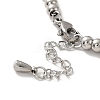 Tarnish Resistant 304 Stainless Steel Infinity Charm Bracelet with 201 Stainless Steel Round Beads for Women BJEW-B057-07P-3