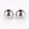 304 Stainless Steel Smooth Round Beads STAS-M006-01A-2