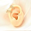 Brass Micro Pave Clear Cubic Zirconia Cuff Earrings EJEW-F370-30G-2