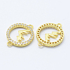 Brass Micro Pave Cubic Zirconia Links KK-P133-36G-NR-2