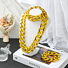 2Pcs 2 Styles Acrylic Cuban Link Chain Necklaces & Bracelets Jewelry Sets SJEW-SP0001-01G-5