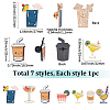 7Pcs 7 Styles Drink Enamel Pins JEWB-SC0001-85-2