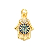 Real 18K Gold Plated Rack Plating Brass Micro Pave Cubic Zirconia Pendants Charms KK-S396-01J-1