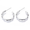 Brass Half Hoop Earrings KK-N232-109P-NF-1