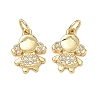 Brass Micro Pave Clear Cubic Zirconia Pendants CU-CBA9AFC-01G-29-1