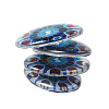 Mosaic Printed Glass Oval Cabochons GGLA-N003-13x18-G-4