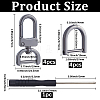 4Pcs Zinc Alloy Swivel Lobster Claw Clasps FIND-SP0005-65B-2