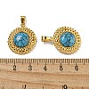 Ion Plating(IP) 304 Stainless Steel Pave Synthetic Turquoise Pendants STAS-U024-15G-02-3