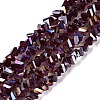 Electroplate Transparent Glass Beads Strands LS-EGLA-Q139-01A-A28-1