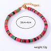 Electroplate Natural Mixed Gemstone Fkat Round Beads Bracelets for Women LY4678-4