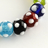 Handmade Lampwork Round Beads Strands LAMP-R007-02-1