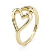 Rack Plating Brass Cuff Finger Rings for Women RJEW-M028-37G-2