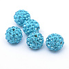 Polymer Clay Pave Rhinestone Beads X-RB-Q197-10mm-12-1