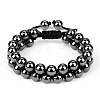 Synthetic Hematite Braided Bead Bracelet BJEW-SW00001-18-1