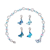 5Pcs Butterfly Alloy Enamel Pendant Knitting Row Counter Chains & Locking Stitch Markers Kits HJEW-JM01631-1