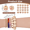 200Pcs 20 Styles Printed Lotus Wood Beads WOOD-PH0003-62-5