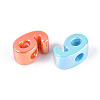 UV Plating Opaque Acrylic European Beads PACR-T017-10F-2