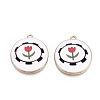Printed Alloy Enamel Pendants ENAM-N072-03KCG-04-1