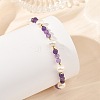 Faceted Round Gemstone & Natural Cultured Freshwater Pearl Beaded Bracelets for Women BJEW-JB14184-2
