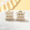 Brass Micro Pave Clear Cubic Zirconia Clip-on Earrings EJEW-A132-02C-G-1