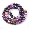 Natural Fire Crackle Agate Beads Strands X-G-S346-8mm-01-2