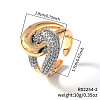 Elegant Brass Pave Cubic Zirconia Double Circle Rings RN9488-2-1