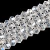 Transparent Electroplate Glass Beads Strands GLAA-F029-4mm-A13-1