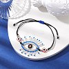 Horse Eye Glass Seed Beaded Link Bracelet Sets BJEW-MZ00074-02-2