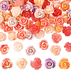 100Pcs 5 Colors Synthetic Coral Carved Beads CORA-SP0001-14-1