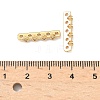 Brass Micro Pave Clear Cubic Zirconia Spacer Bars KK-Z139-11G-03-3