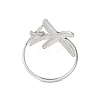 Non-Tarnish 304 Stainless Steel Starfish Open Cuff Rings for Women RJEW-S418-03P-3