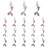 18PCS 3Colors Alloy with Rhinestone Pendants FIND-DC0004-15-1