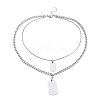 Non-Tarnish 304 Stainless Steel Double Layer Necklaces NJEW-M181-03P-1