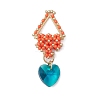 Beaded Triangle & Heart Charms PALLOY-MZ00437-01-1